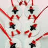 Fused glass sheep Christmas decorations 