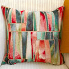 Cushion: Tapestry Throw Pillow, Shards design - Gold reverse