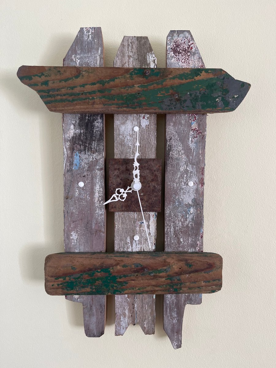 Driftwood Clock Wall Clock Shabby Chic Rustic Handmade Handcrafted 
