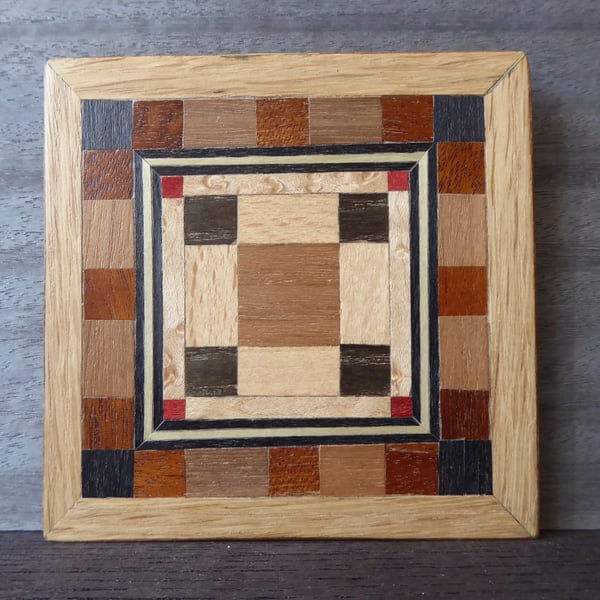 Wood veneer coaster
