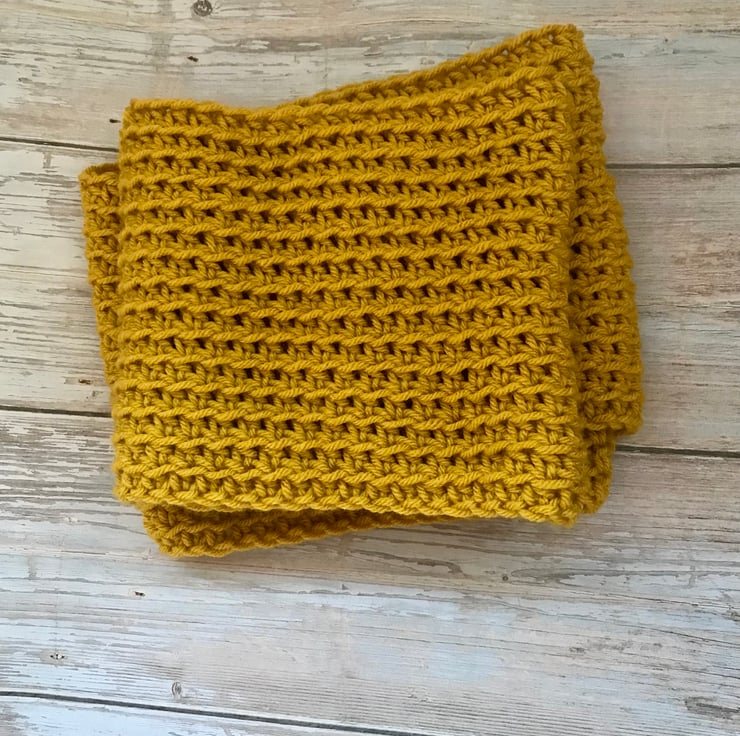 Super Cosy Chunky Yellow Cowl Infinity Scarf - Folksy