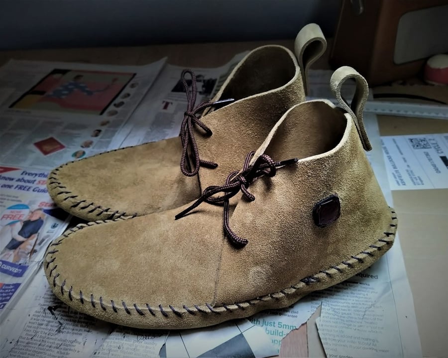 Hand stitched moccasins
