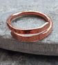 Copper Handmade Cross Over Ring Ring - Image 1