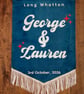 Personalised Velvet Wedding Banner - Custom Wedding Sign - Vintage Wedding Decor