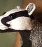 Badger head made from wool  tweed  - Image 5