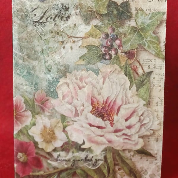 A6 Notebook Peony Floral