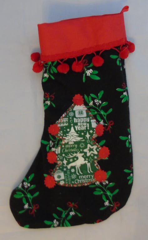  Mistletoe Denim Christmas Stocking