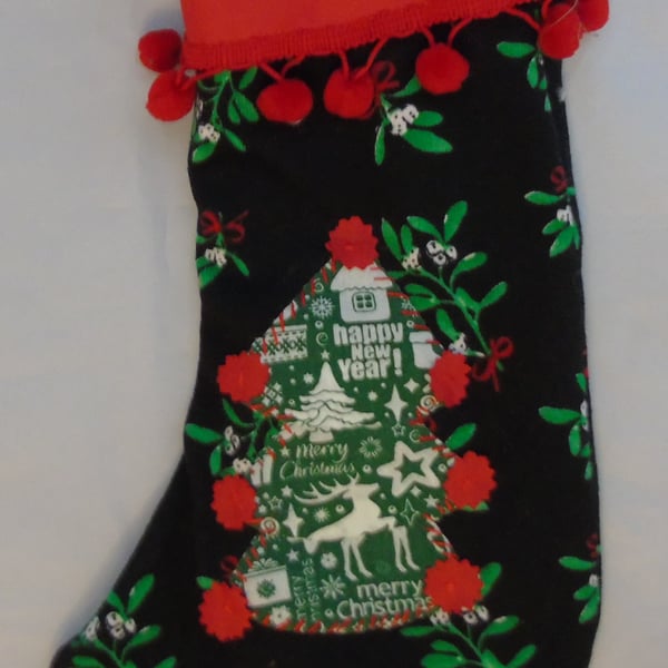  Mistletoe Denim Christmas Stocking