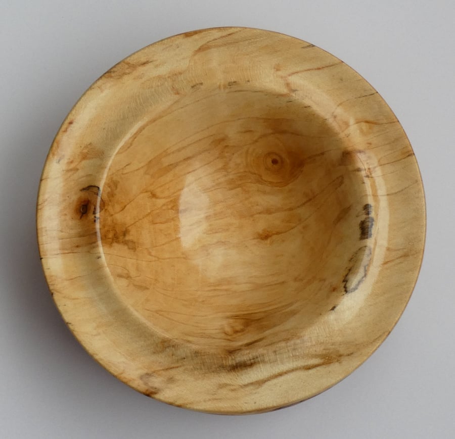 Unique Spalted Sycamore Wood Trinket Bowl