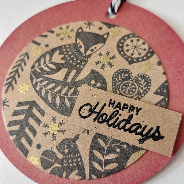 Christmas gift tag set - Nordic Fox 