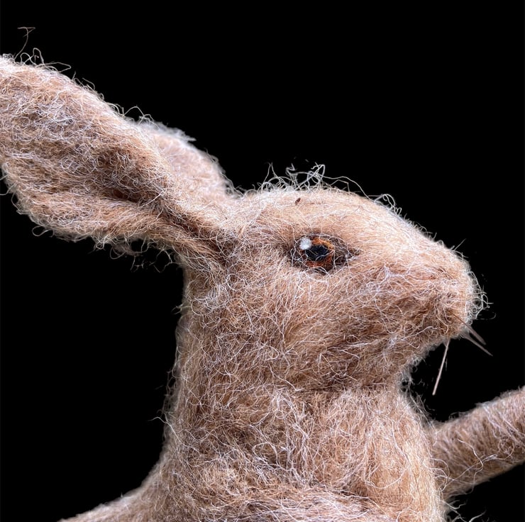 Boxing Hare model, needle felted woollen sculpt... - Folksy
