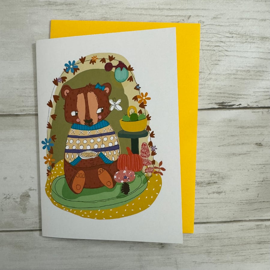 Autumnal Card Lisa Bear