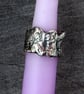 Silver Band Ring - Unique Textured Sterling Band Ring - Size N - Image 2