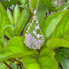 Wire wrapped amethyst moon pendant necklace 