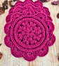 Daisy Crochet Coasters - Set Of 2 Handmade Coasters In Currant - Plum - Image 3