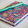 A6 Hardback Notebook with full cloth colourful flower cover