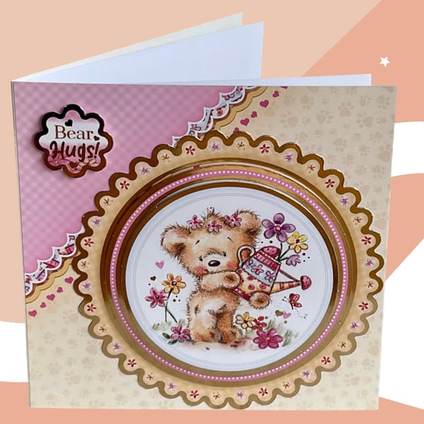 Bear Birthday Card for a Child. Child’s Birthday card.
