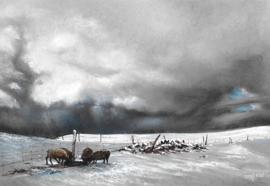 'Springtime on Fair Isle' pastel painting