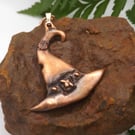 Recycled Copper Witches Hat with a Little Bee Pendant Necklace.