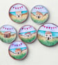 Handmade Beach Cottage Fridge Magnet, Mini Sea Glass Watercolour Sustainable Art - Image 4