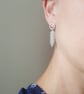 Silver Feather Drop Earrings, Handmade in Sterling Silver - Image 2