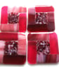 Fused Glass Coasters Set of 4 8cm Pink - Image 1