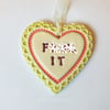 Small Ceramic heart decoration Swear words 