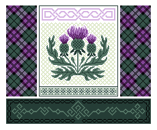 326 - Thistle Cross Stitch Pattern: Flower of Scotland, Tartan Celtic Knot (PDF)