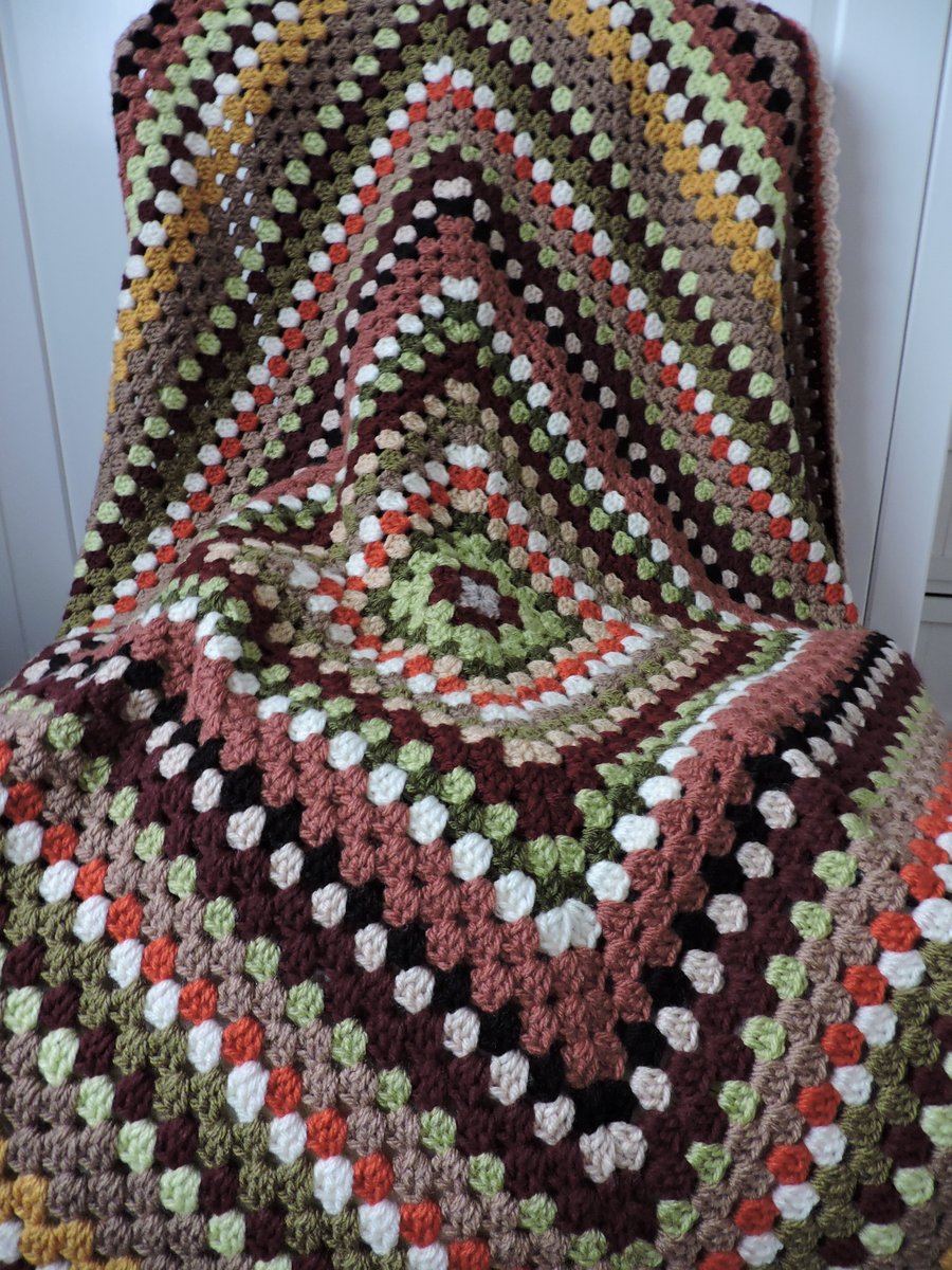 Crochet  Blanket Lap   Wheelchair Blanket  Autumn Colours