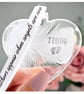 Gift Boxed Feather Memorial Bauble. Personalised Feather Glass Heart Christmas - Image 10