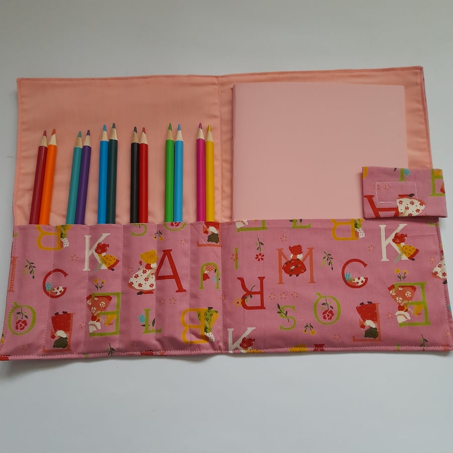 Pink Alphabet Design Travel Art Folder 