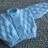 14" Newborn Round Neck Patterned Cardigan