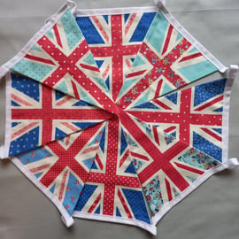 Floral Union Jack Double Sided Bunting - perfect for Afternoon Tea decoration