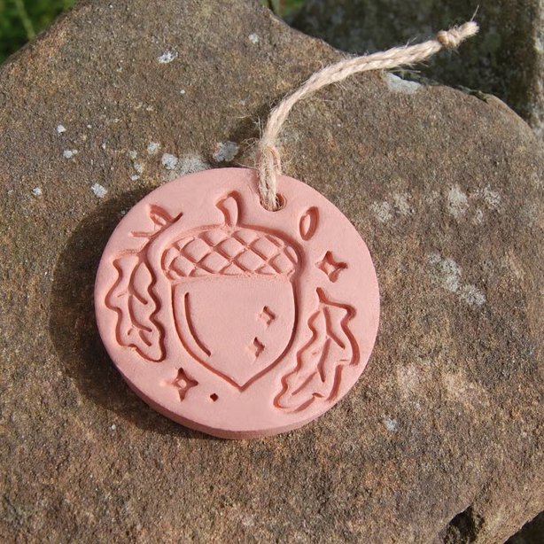 Whimsical Acorn Terracotta Essential Oil Diffuser Handmade Natural Air Freshener