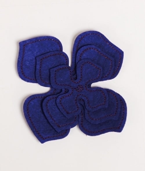 Pack of 3 Purple Small, Medium and Large Felt Flower Craft Embellishments