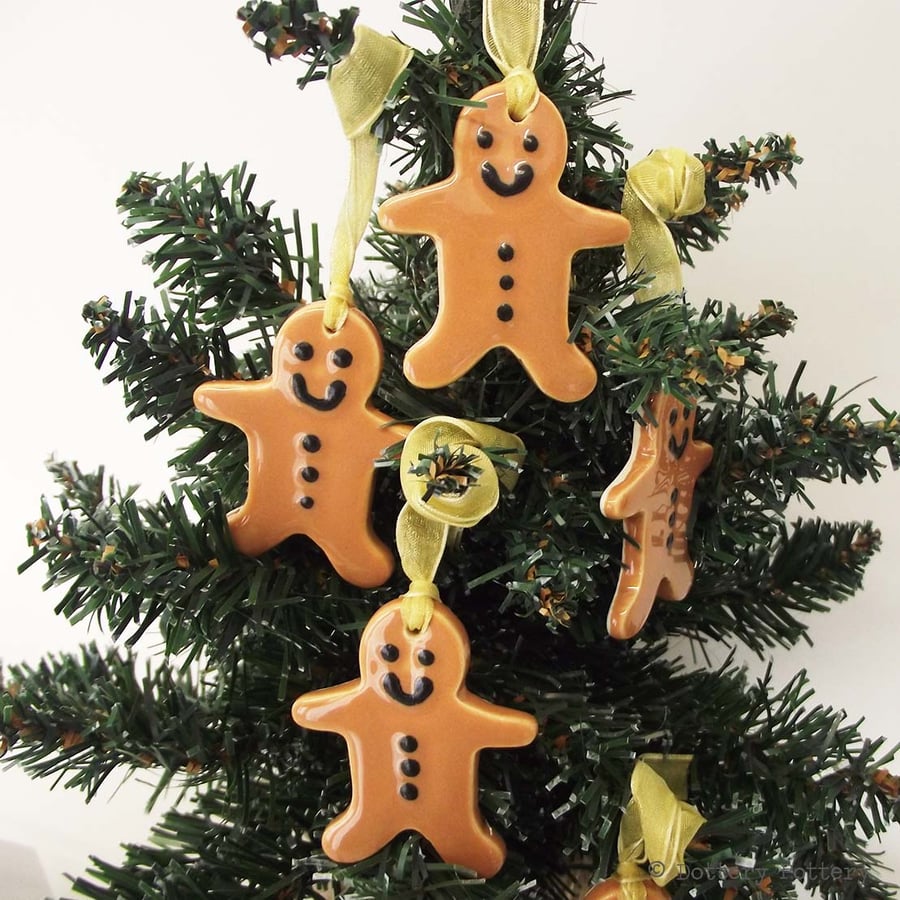 Ceramic gingerbread man Christmas decoration pottery gingerbread men 