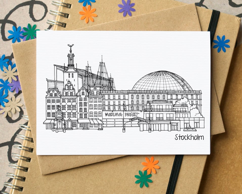 Stockholm Skyline Greetings Card