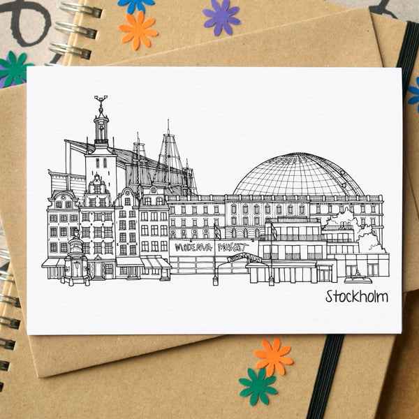 Stockholm Skyline Greetings Card