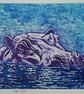 Hippo Limited Edition Original Collagraph Print Art  - Image 1