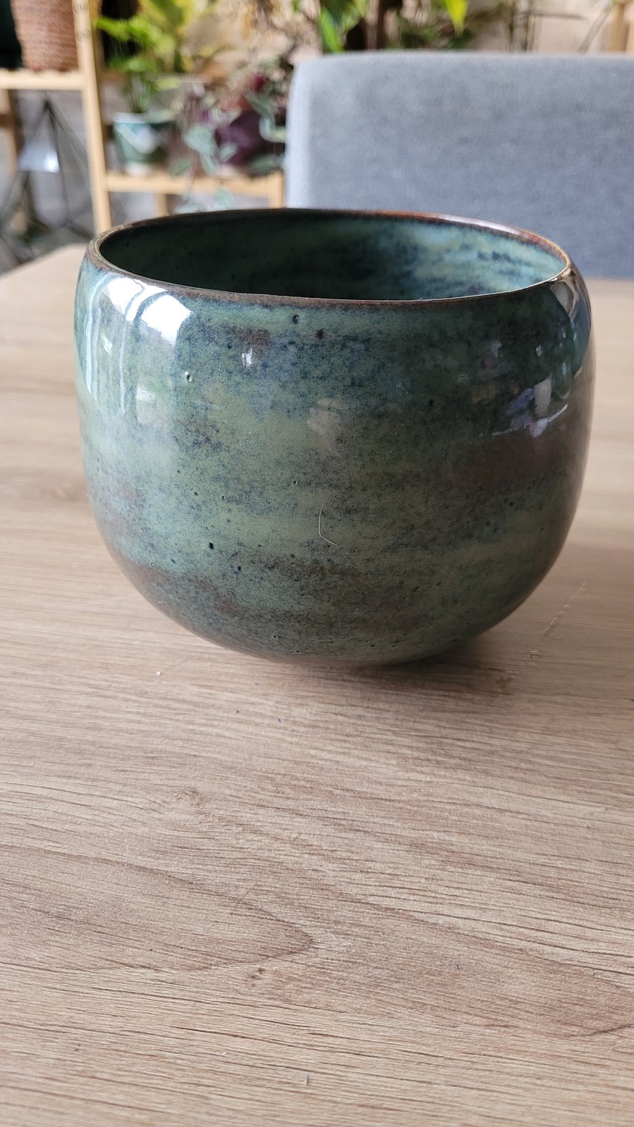 Blue-Green Planter Handmade Pottery