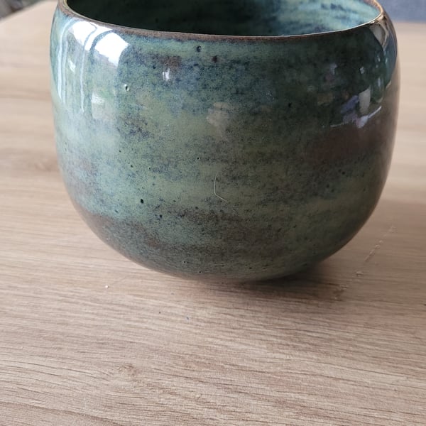 Blue-Green Planter Handmade Pottery