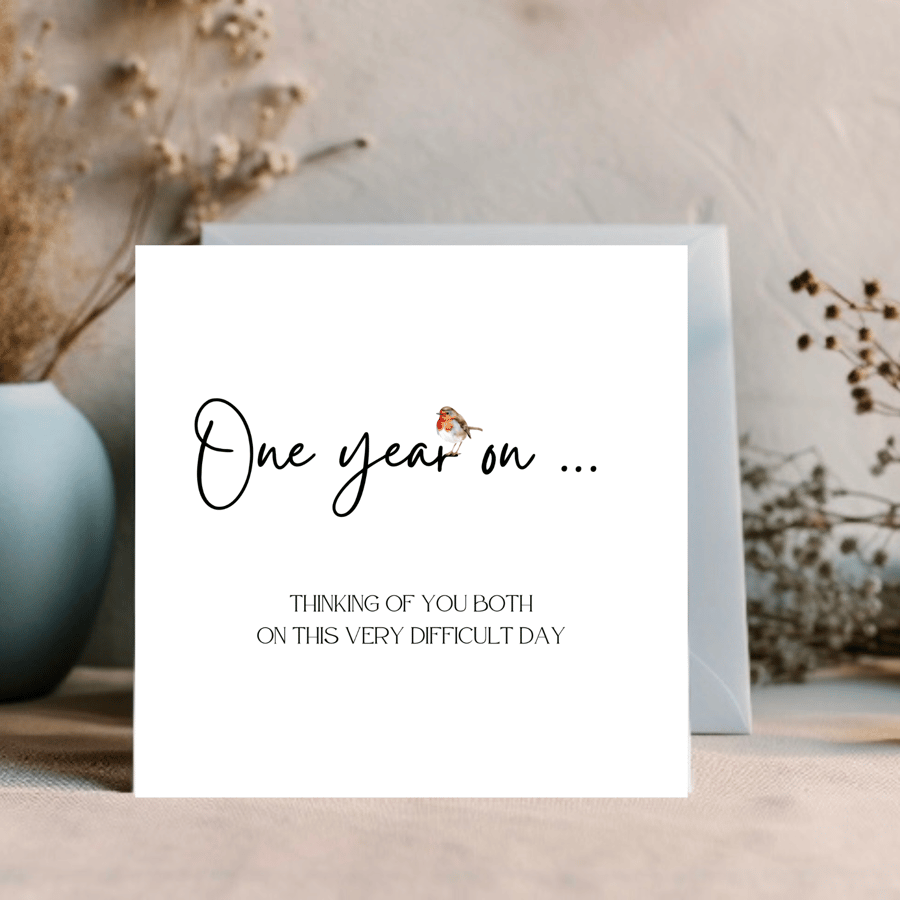 Personalised Remembrance Card for 1st Year Anniversary - Condolences and Loss 