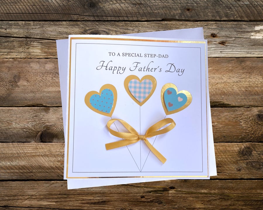 Heart Balloons Father's Day Card - Father's Day Card For Dad, Step-Dad, Grandad