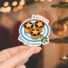Nadelik Lowen Merry Christmas Sticker, Die Cut Sticker, Cornwall