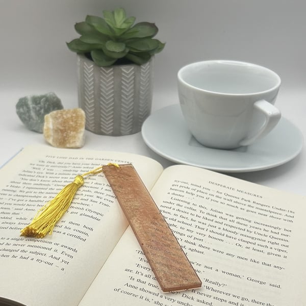 Resin Bookmark Page Marker in Gold