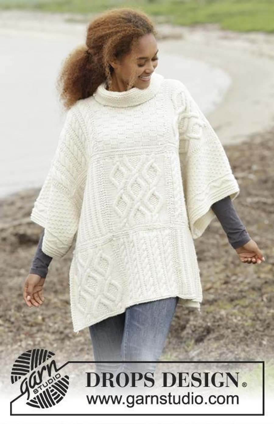 Hand knitted ladies poncho - Aran knits - chunky knit - knitted ladies clothes 