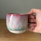 Handmade ceramic mug, pink stoneware mug, 350ml mug, Homeware gift