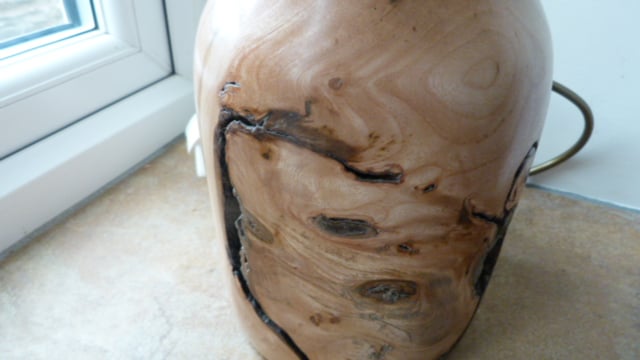 INTERESTING ELM TABLE LAMP