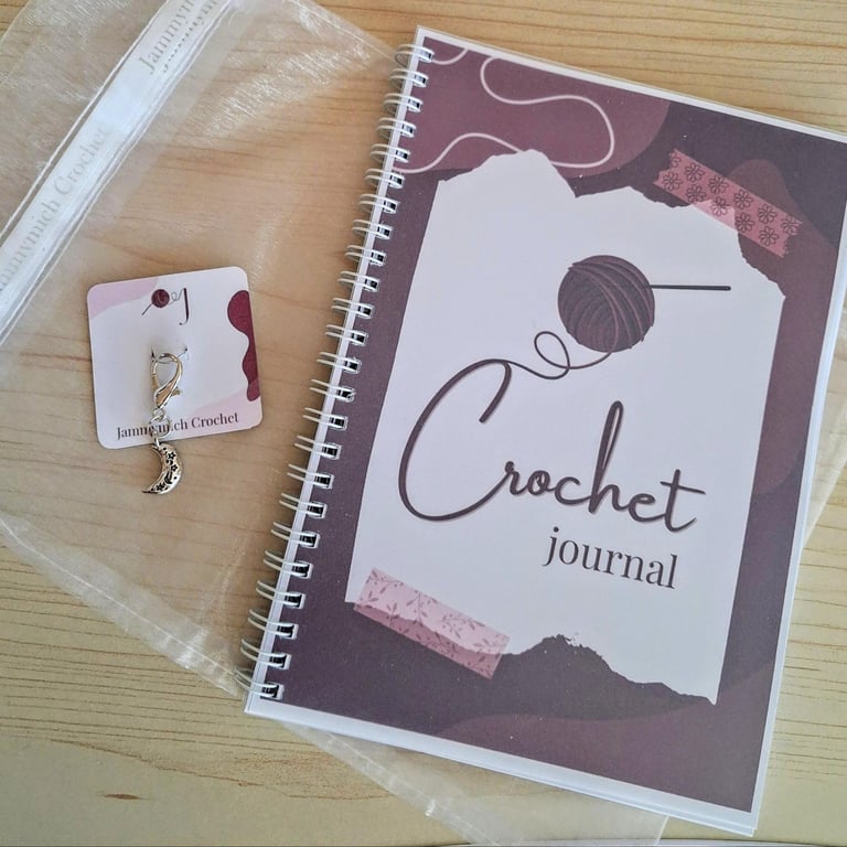 Crochet Project Journal: A5 Spiral Planner with Stitch Marker
