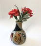 SMALL CERAMIC STONEWARE VASES IN EARTHY ETHNIC DESIGNS - Image 5